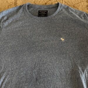 Abercrombie & Fitch Men's Heather Slate Blue Crew Tee